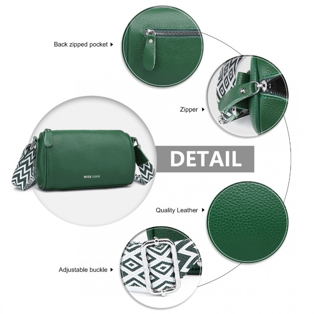 Zielona Torebka Cylider Crossbody Skóra Naturalna Roal 