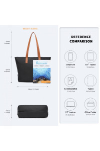 Czarna Nylonowa Torba Shopper Bag z Uchwytem Lozza 