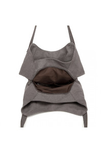 Szara Torebka Worek Hobo z Płótna Canvas Arima 