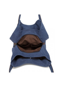 Granatowa Torebka Worek Hobo z Płótna Canvas Arima 