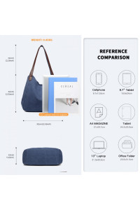 Granatowa Torebka Worek Hobo z Płótna Canvas Arima 