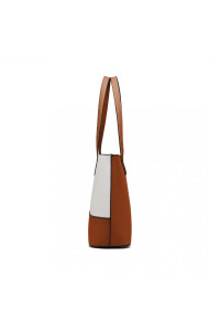 Zestaw 3x Torebek Shopper Crossbody Kosmetyczka Brąz i Biały TR01 