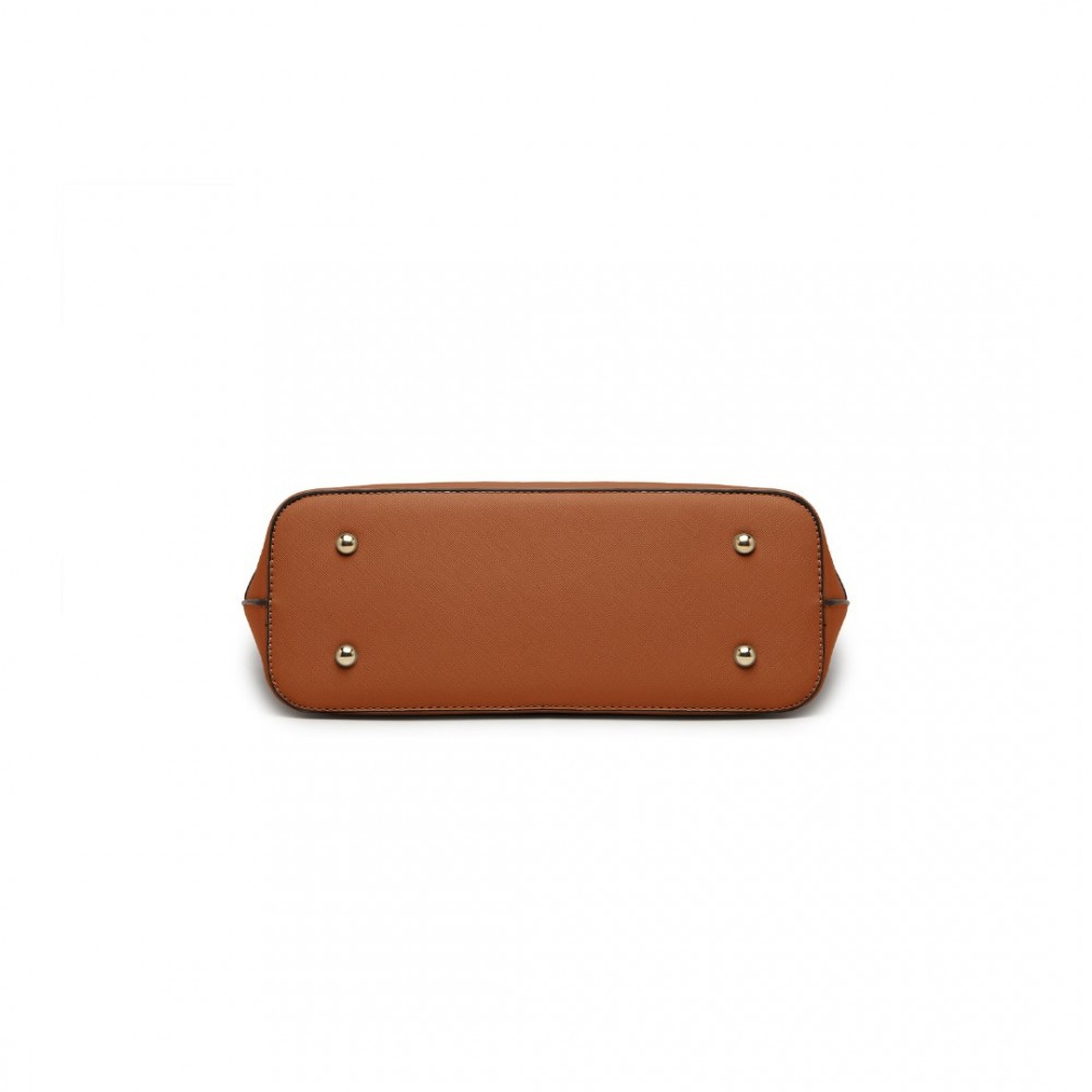 Zestaw 3x Torebek Shopper Crossbody Kosmetyczka Brąz i Biały TR01 