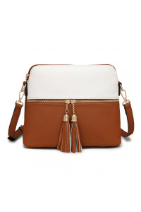 Zestaw 3x Torebek Shopper Crossbody Kosmetyczka Brąz i Biały TR01 