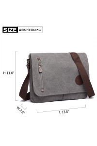 Szara Torba Vintage Męska z Płótna Karston 