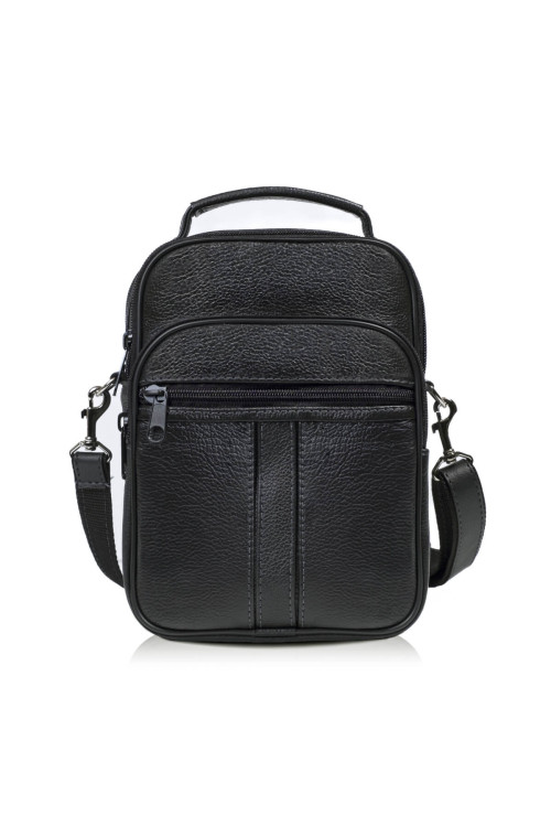 Średnia Czarna Torba Męska Raportówka Skóra Naturalna Nord07