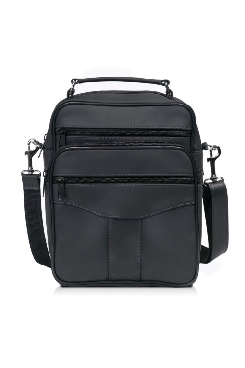 Duża Czarna Torba Męska Raportówka Skórzana z Uchwytem Nord99