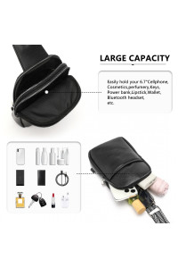 Czarna Torebka Saszetka Crossbody na Klatkę Piersiową Carel 