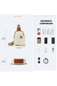 Beżowo Brązowa Torebka Saszetka Crossbody na Klatkę Piersiową Carel 