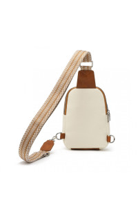 Beżowo Brązowa Torebka Saszetka Crossbody na Klatkę Piersiową Carel 