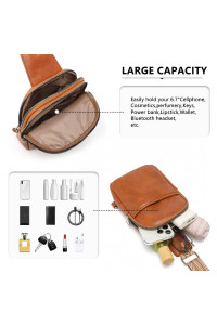 JasnoBrązowa Torebka Saszetka Crossbody na Klatkę Piersiową Carel 