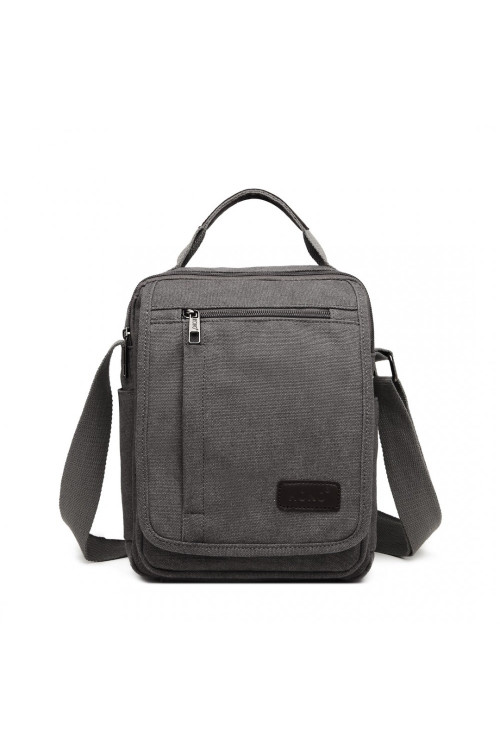 Torba Męska Raportówka Vintage Płócienna Szara Wikers