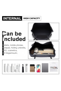 Czarna Duża Minimalistyczna Torba Shopper Bag z Chwostem Kaleos 