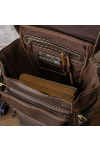Ciemnobrązowy Plecak Skórzany Vintage Męski Na Laptopa 15,6" Beleder BL075 