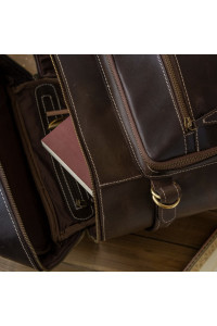 Ciemnobrązowy Plecak Skórzany Vintage Męski Na Laptopa 15,6" Beleder BL075 