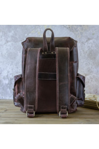 Burgundowy Plecak Skórzany Vintage z Kieszeniami na Laptopa 15,6" Belveder BL068 