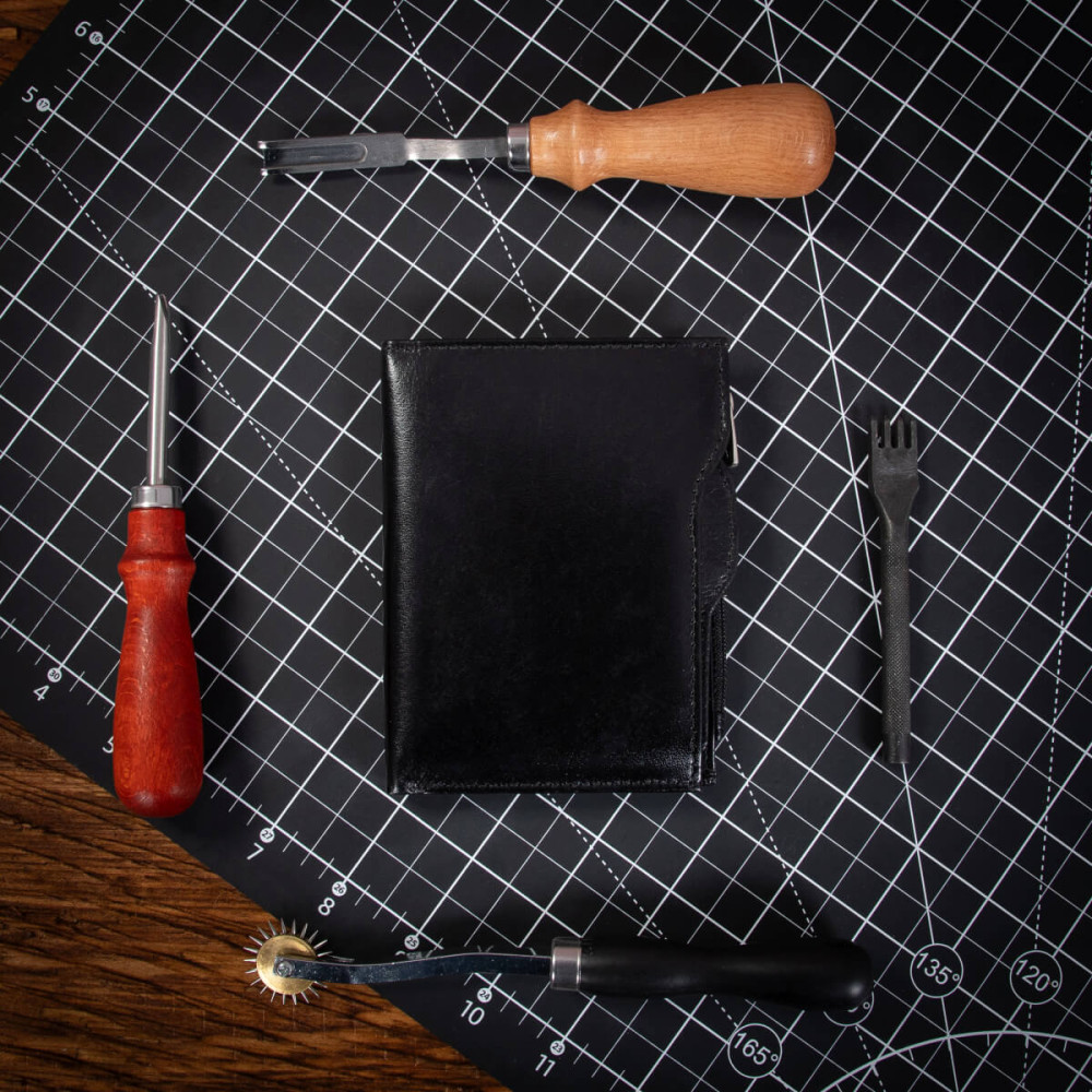 Czarny Bardzo Cienki Portfel Slim Wallet na Karty i Bilon Skóra Licowa BV717 