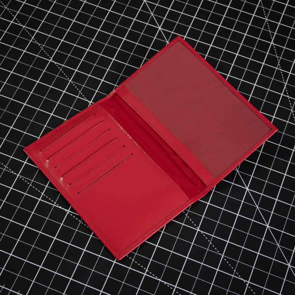 Czerwone Eleganckie Etui Damskie na Dowód Rejestracyjny Belveder BE92 