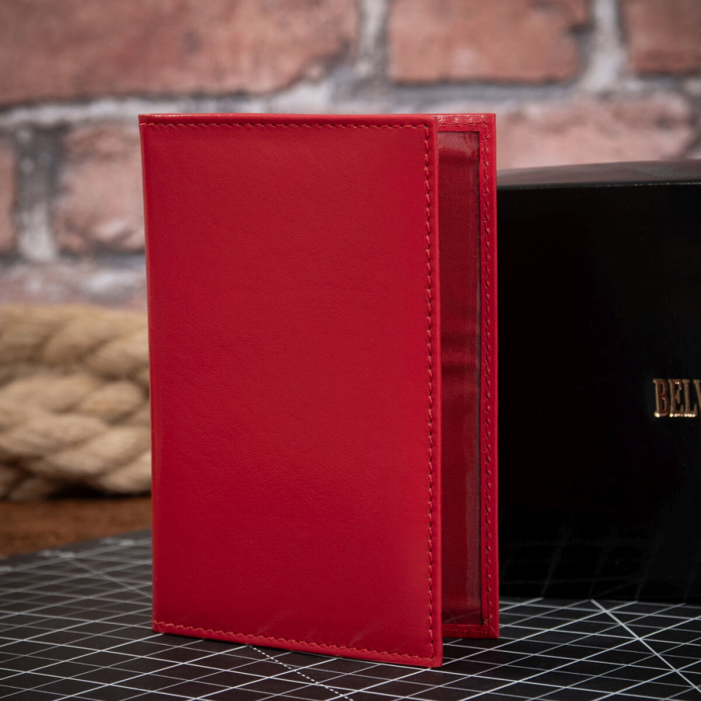 Czerwone Eleganckie Etui Damskie na Dowód Rejestracyjny Belveder BE92 