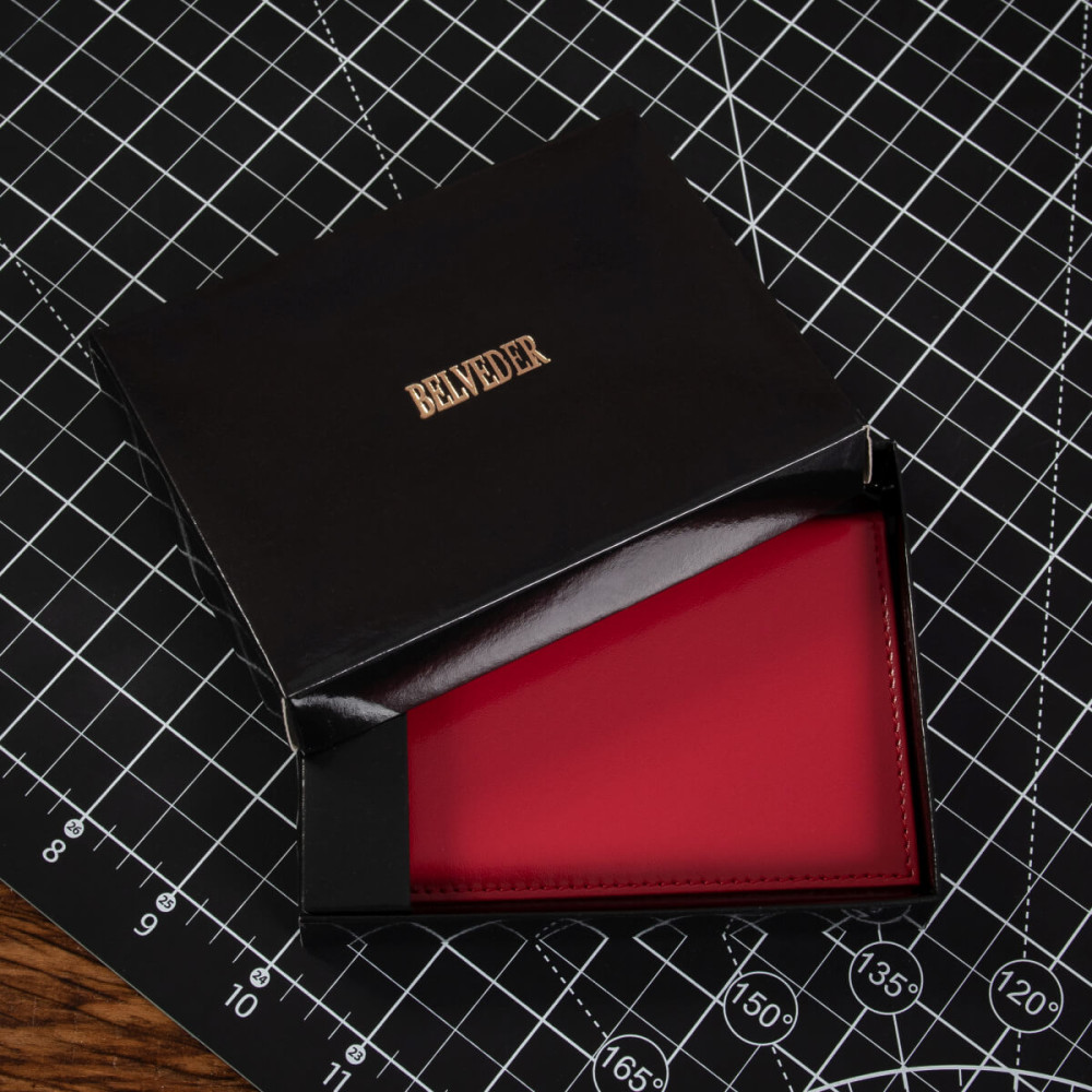 Czerwone Eleganckie Etui Damskie na Dowód Rejestracyjny Belveder BE92 