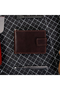 Czekoladowy Brąz Mały Portfel z Klipsem na Banknoty Karty Belveder BW48 