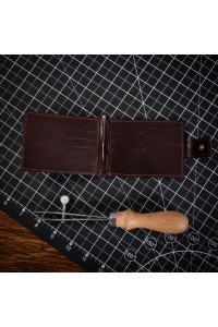 Czekoladowy Brąz Mały Portfel z Klipsem na Banknoty Karty Belveder BW48 