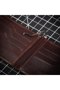 Czekoladowy Brąz Mały Portfel z Klipsem na Banknoty Karty Belveder BW48 