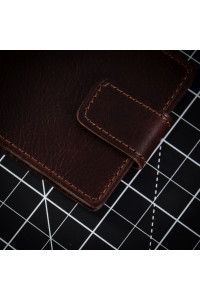 Czekoladowy Brąz Mały Portfel z Klipsem na Banknoty Karty Belveder BW48 