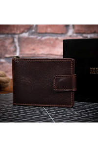 Czekoladowy Brąz Mały Portfel z Klipsem na Banknoty Karty Belveder BW48 