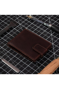 Czekoladowy Brąz Mały Portfel z Klipsem na Banknoty Karty Belveder BW48 