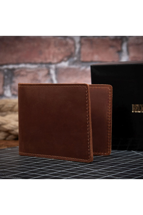 Brązowy Karmelowy Portfel na Karty Kredytowe Mały Skóra Belveder ZC03