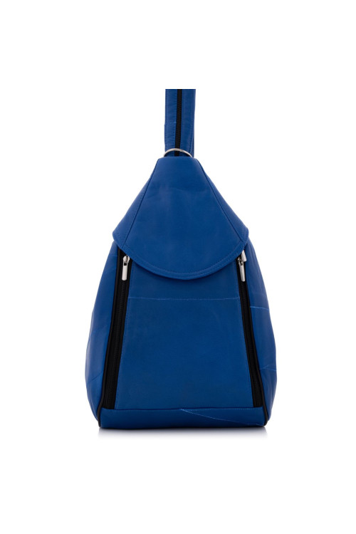 Kobaltowa Torebka Plecak Damski 2w1 Skóra Naturalna Rene22