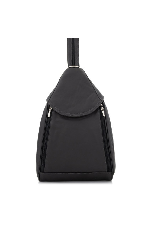 Grafitowa Torebka Plecak Damski 2w1 Skóra Naturalna Rene23