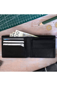 Czarny Minimalistyczny Portfel Męski Slim Wallet Skóra Licowa SH-3165  Czarny Minimalistyczny Portfel Męski Slim Wallet Skóra Licowa SH-3165