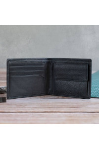 Czarny Minimalistyczny Portfel Męski Slim Wallet Skóra Licowa SH-3165  Czarny Minimalistyczny Portfel Męski Slim Wallet Skóra Licowa SH-3165