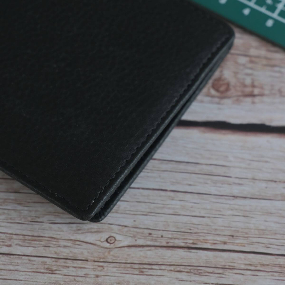 Czarny Minimalistyczny Portfel Męski Slim Wallet Skóra Licowa SH-3165  Czarny Minimalistyczny Portfel Męski Slim Wallet Skóra Licowa SH-3165