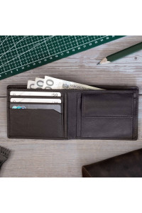 Brązowy Minimalistyczny Portfel Męski Slim Wallet Skóra Licowa SH-3165 