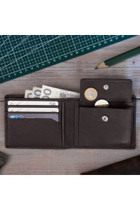 Brązowy Minimalistyczny Portfel Męski Slim Wallet Skóra Licowa SH-3165 