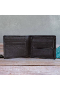 Brązowy Minimalistyczny Portfel Męski Slim Wallet Skóra Licowa SH-3165 