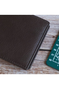 Brązowy Minimalistyczny Portfel Męski Slim Wallet Skóra Licowa SH-3165 