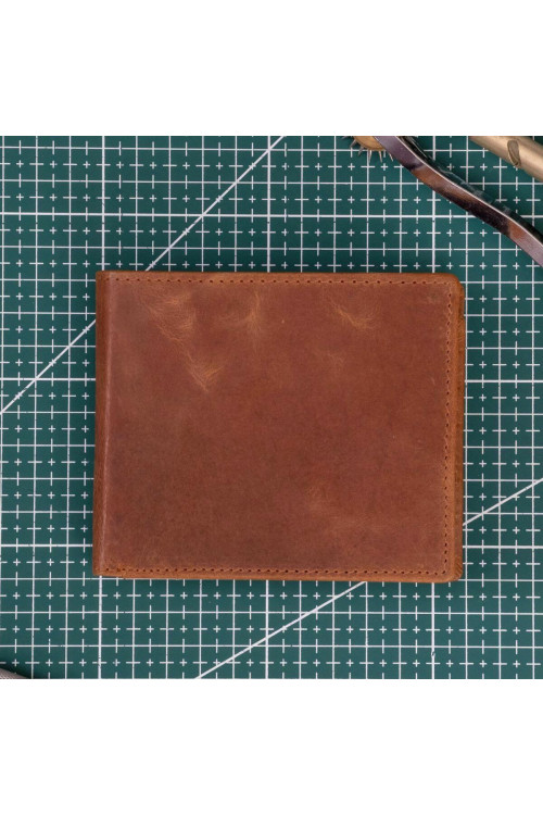 Karmelowy Duży Portfel Męski Vintage na Karty Skóra Licowa SH-W9016 