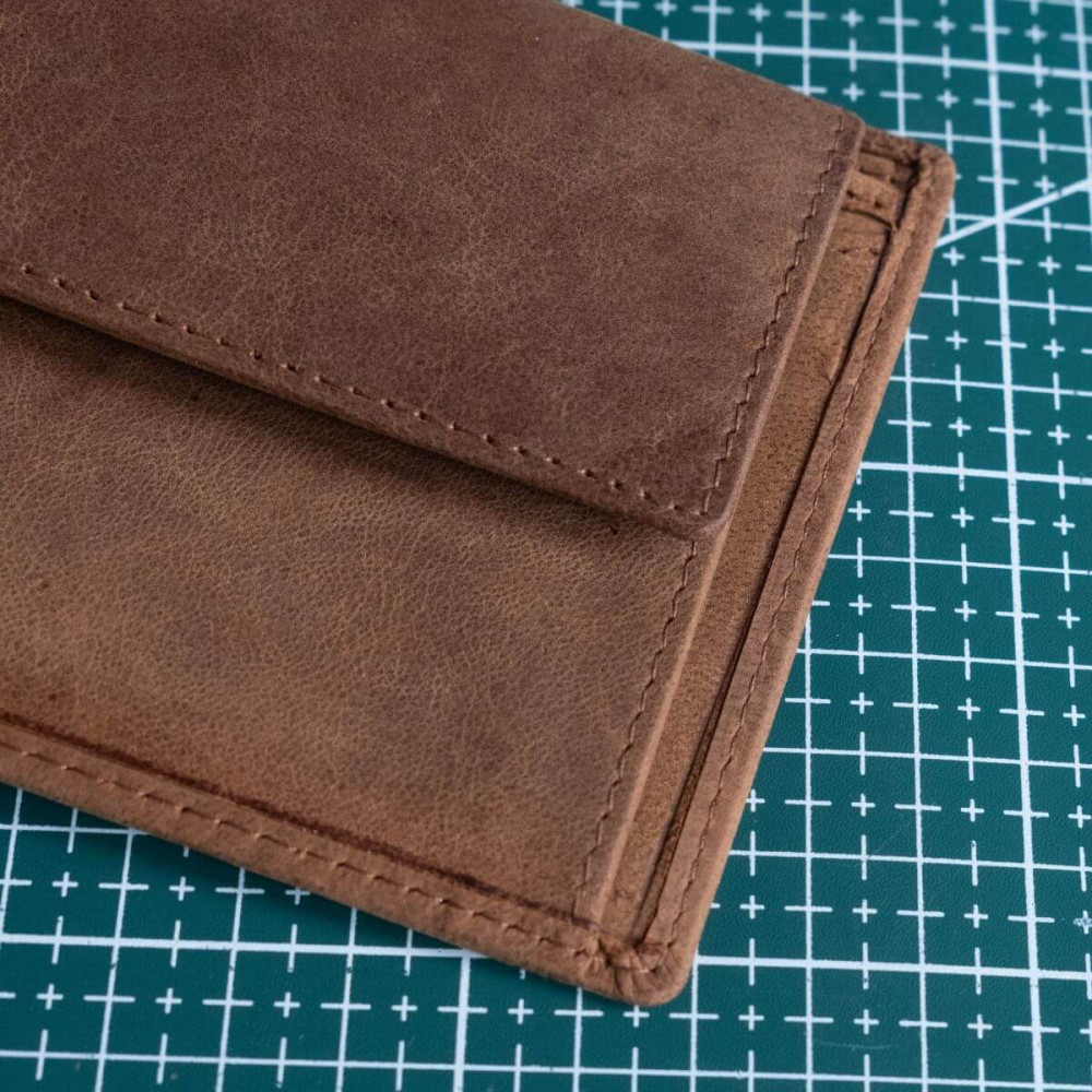 Jasnobrązowy Poziomy Portfel Męski Vintage Skóra Licowa Buffalo SH-130 