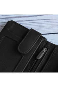Czarny Minimalistyczny Portfel Męski Rozkładany Skóra Licowa SH-179 