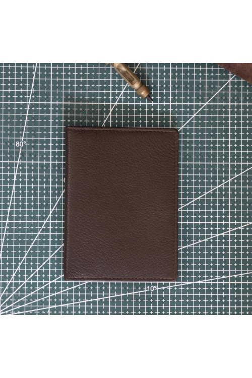 Brązowy Cienki Portfel Męski na Dowód Rejestracyjny Skóra Licowa SH-CC25 