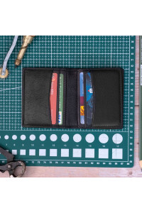Czarne Małe Etui na Karty Kredytowe, Dokumenty Skóra Licowa SH-127 