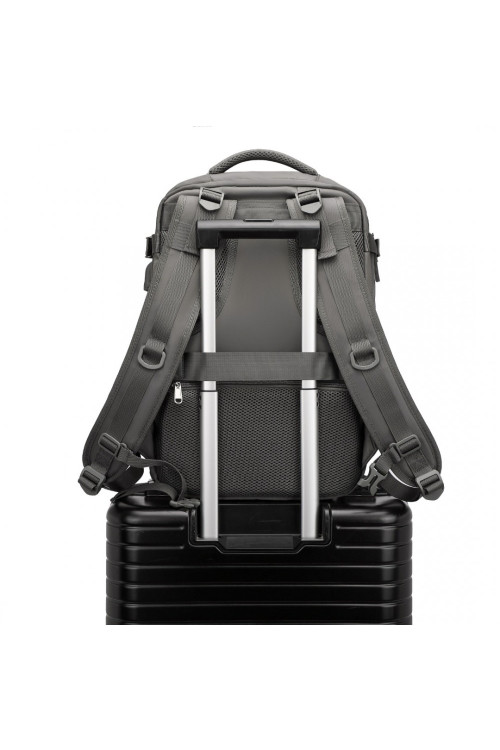 Średni szary Plecak do Samolotu Ryanair z USB na Laptopa 25L Ikaros