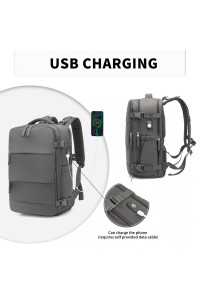 Średni szary Plecak do Samolotu Ryanair z USB na Laptopa 25L Ikaros 