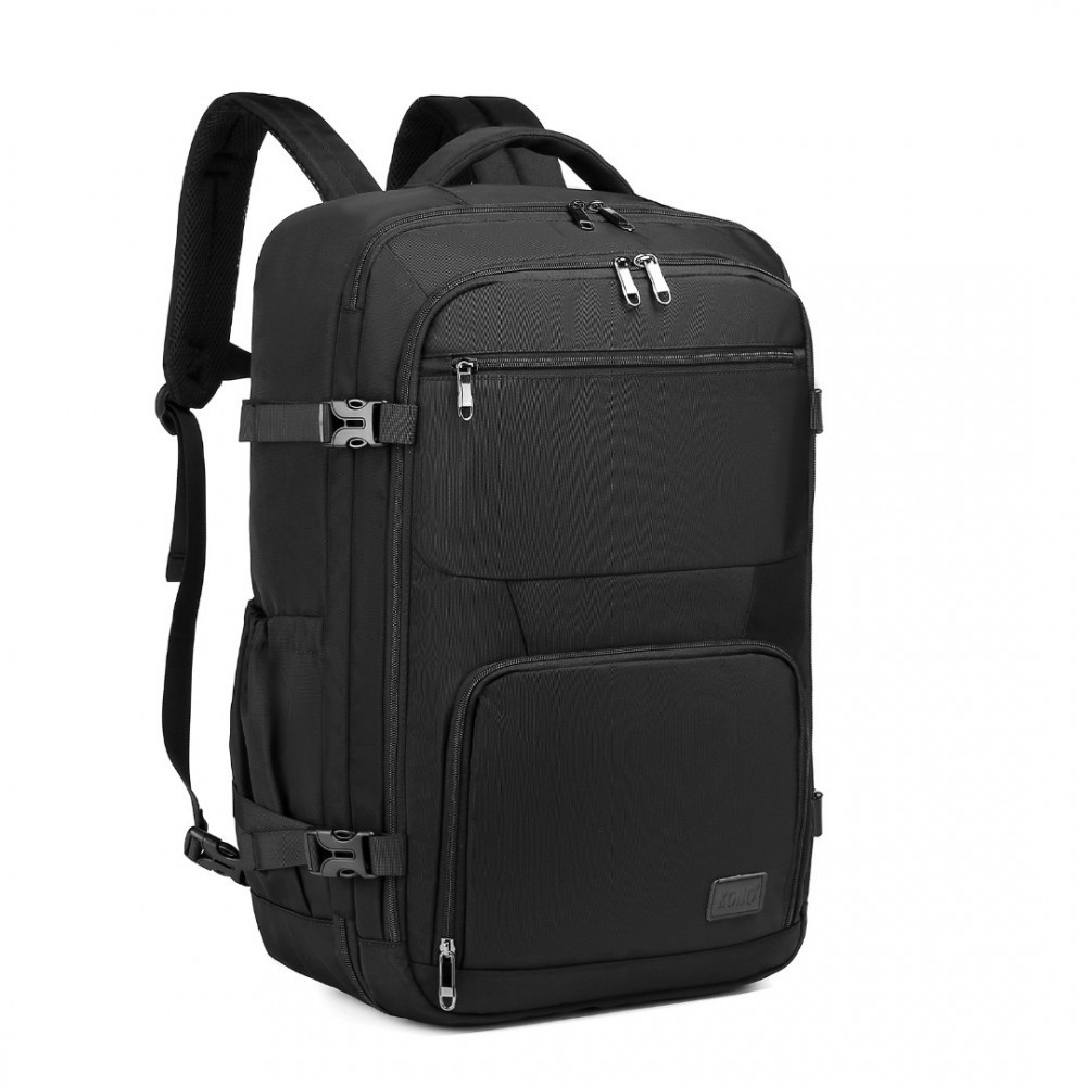 Czarny Plecak do Samolotu 55x40x23 LOT Ryanair WizzAir 40L Flex 