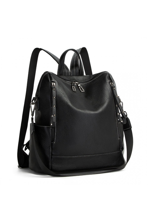 Czarny Elegancki Plecak i Torebka damska 2w1 Skóra Ekologiczna Rave 