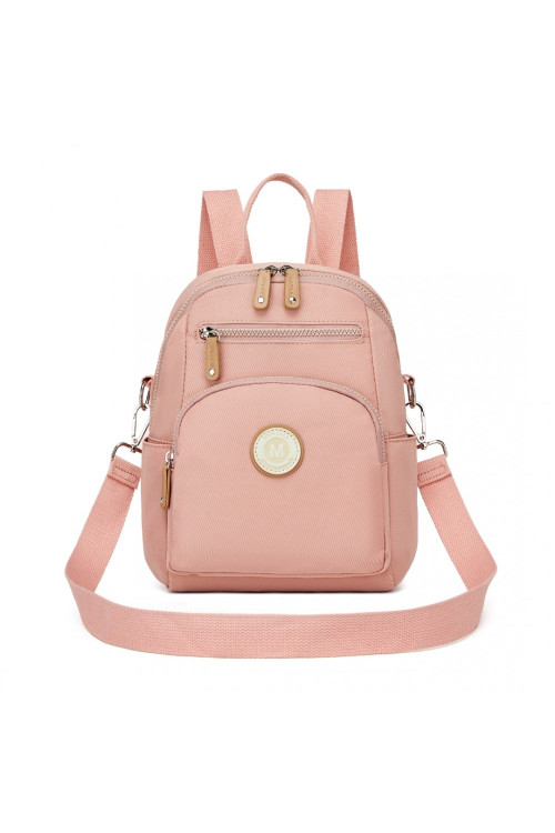 Jasnoróżowy mały Elegancki Plecak i Torebka damska 2w1z tkaniny Bonino 